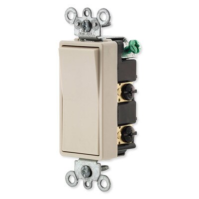 Leviton Decora Rocker 4-Way AC Quiet Switch, 15A, 120/277V, Light Almond